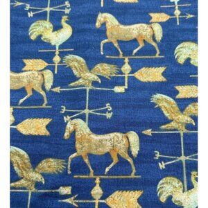 Patriotic Summer Weathervane Fabric Beth Albert 1/2 yard x 44" Blue/Gold Cotton